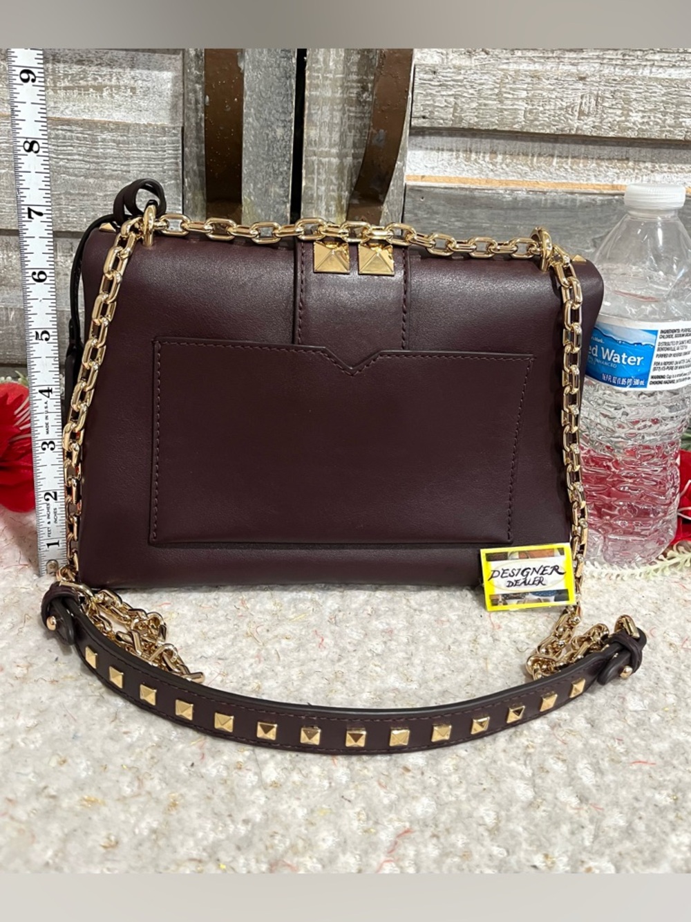 MICHAEL KORS CeCe Studded Convertible Crossbody Burgundy EUC! - Picture 7 of 13